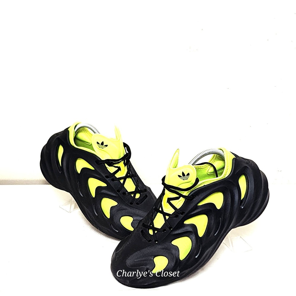 Adidas AdiFOM Q Size 9 EUC Mens Black Solar Yellow Sneakers IE7385